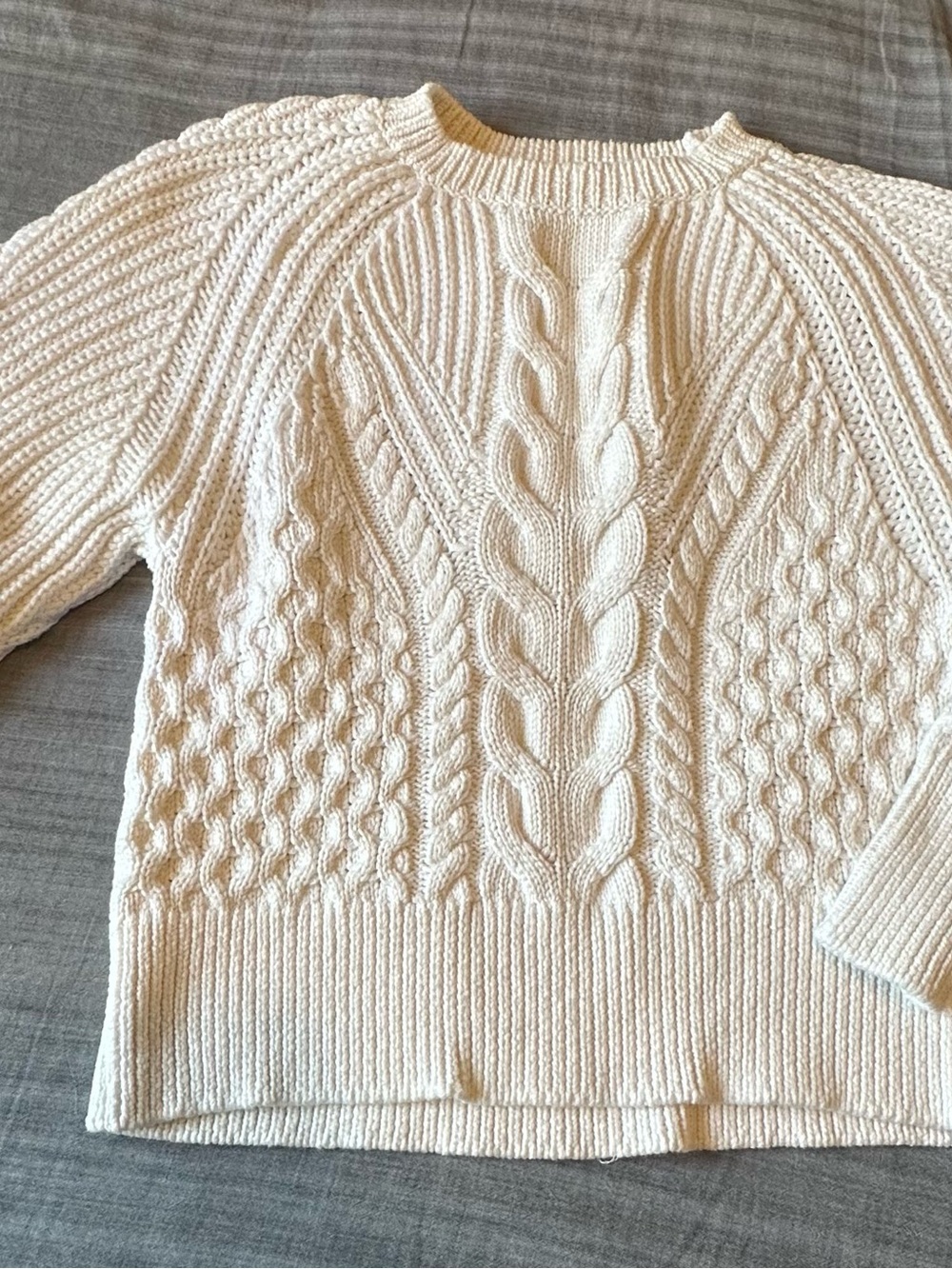 Banana Republic Cream Cable Crew Sweater